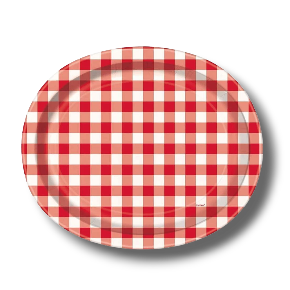 Plato Oval Red Gingham C/8