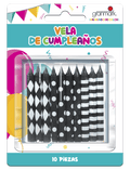 Vela Negra Con Figuras  C/10