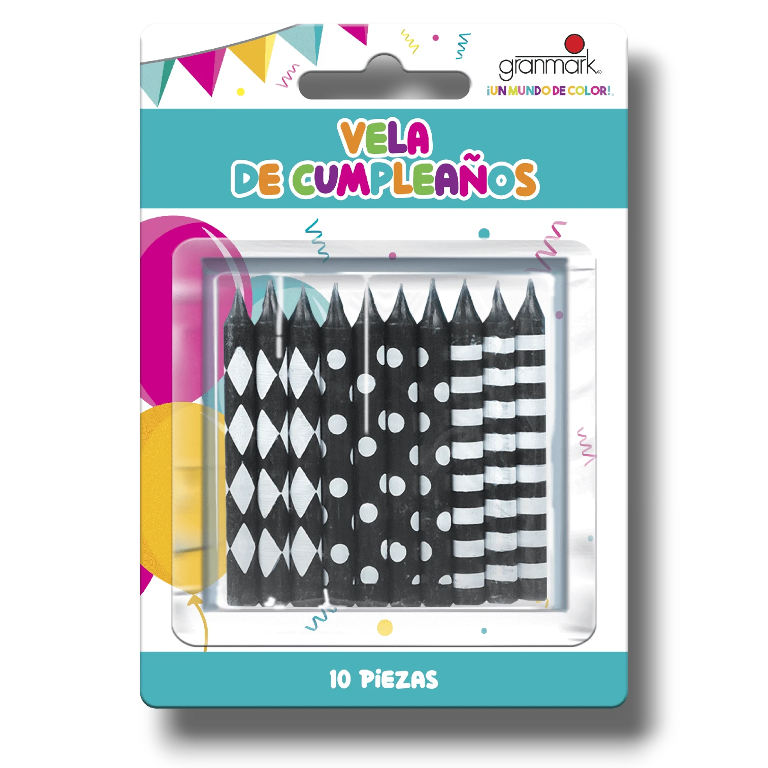 Vela Negra Con Figuras  C/10