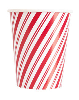 Vaso 9oz Red Stripes Snowman C/8