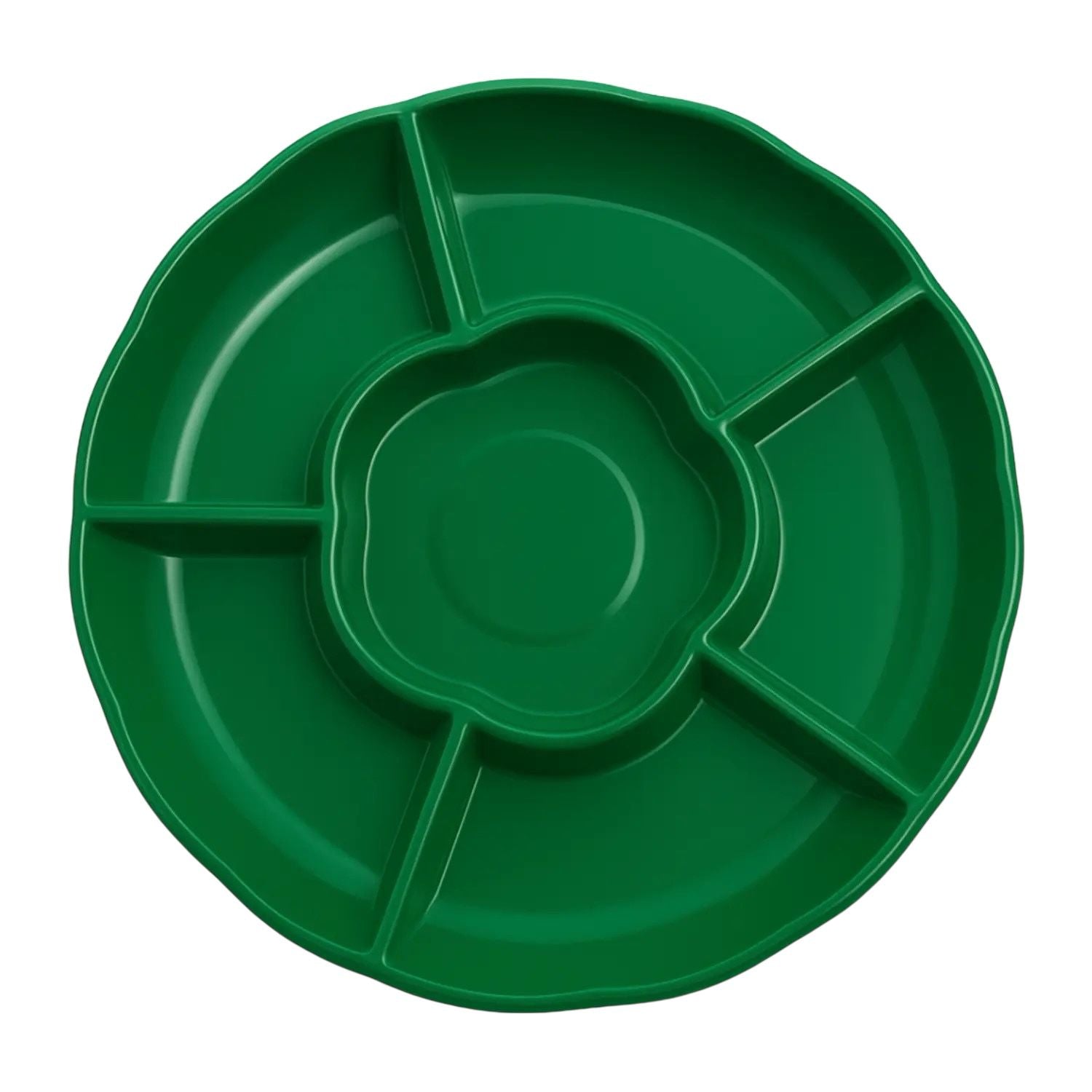 Charola Con Division Verde Bandera C/3