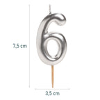 Vela Comic Plata Numero 6 C/1