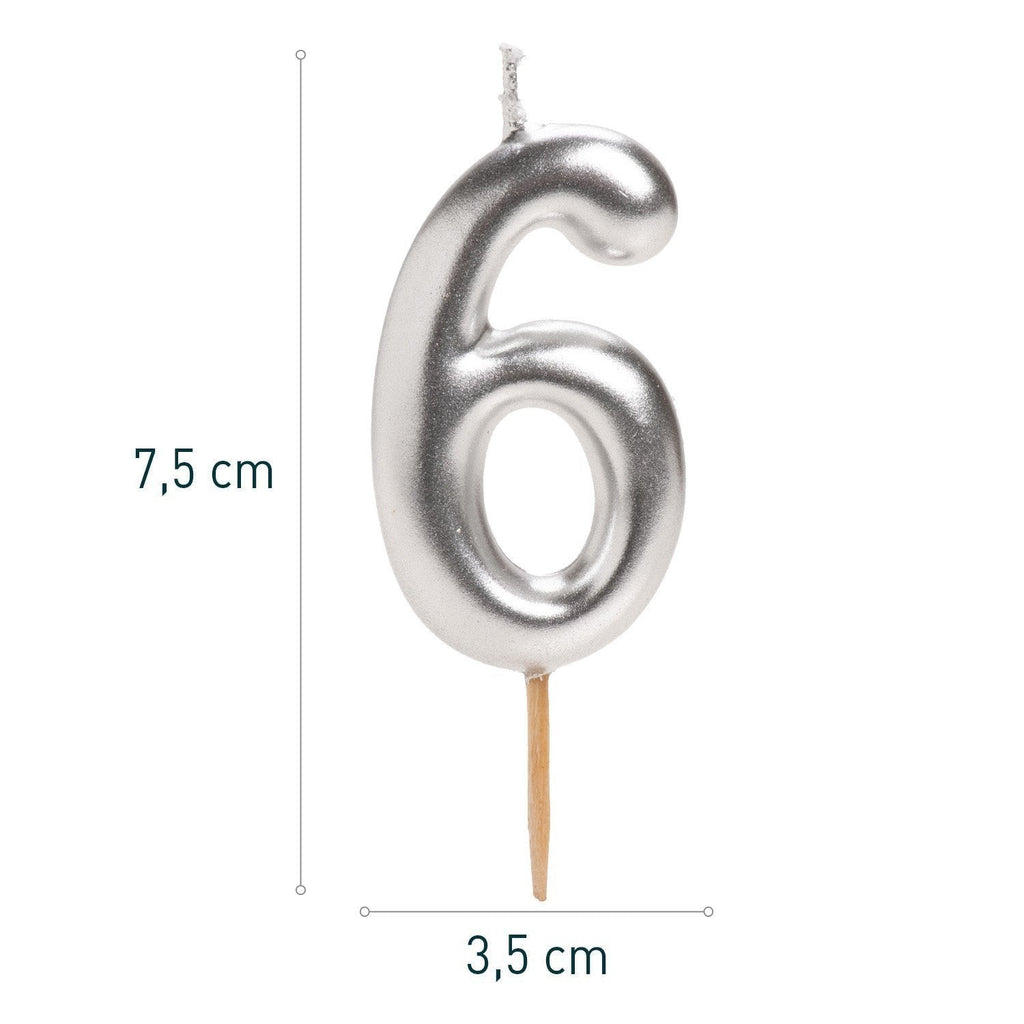 Vela Comic Plata Numero 6 C/1