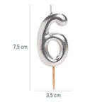 Vela Comic Plata Numero 6 C/1