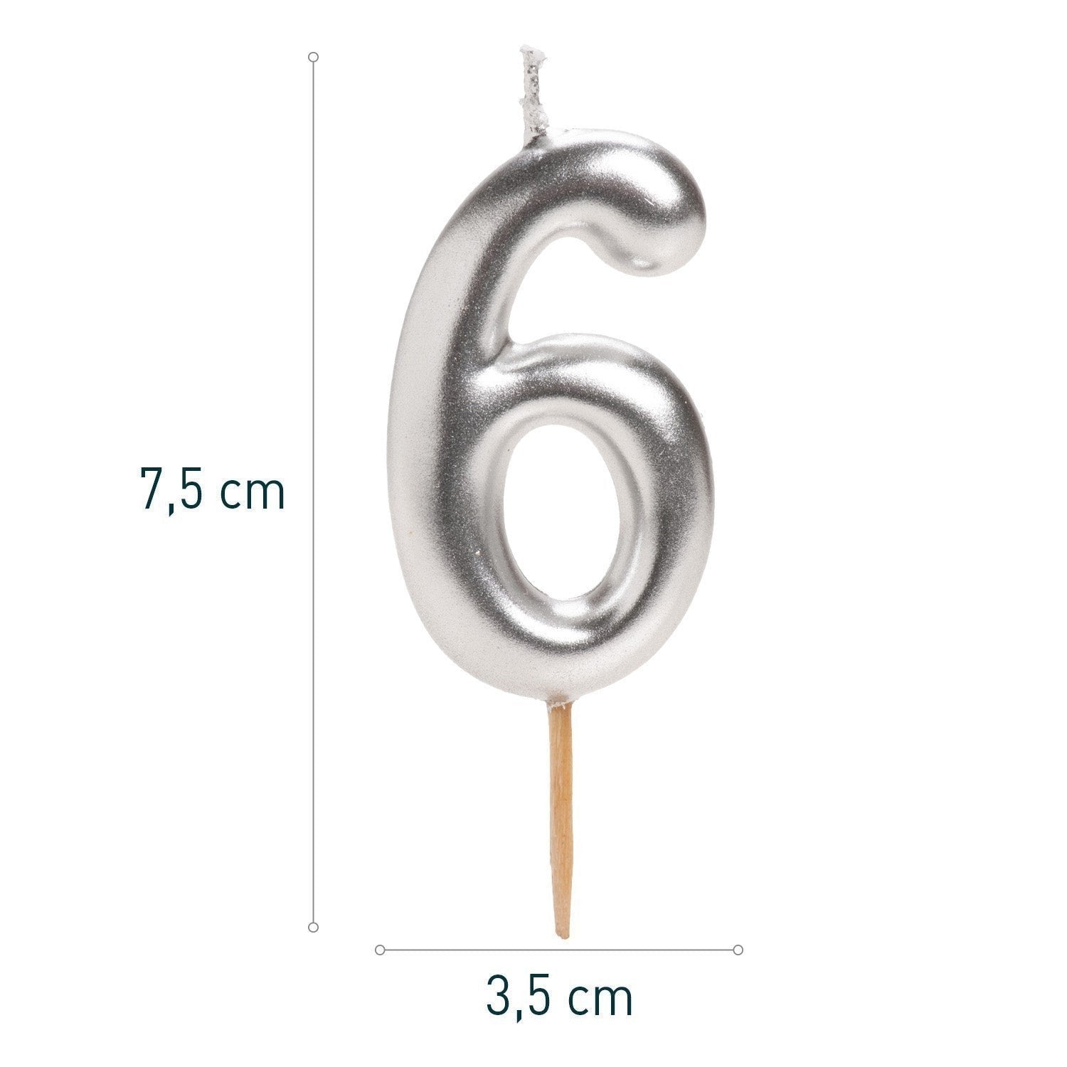 Silver Comic Candle Number 6 C/1