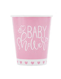 Baby Shower Pink Hearts Cups C/8