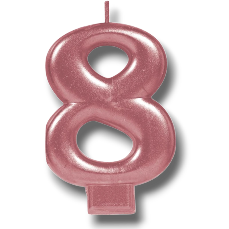 Rose Gold Number Candle 8 C/1