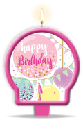 Happy Birthday Sweet Balloons Medallion Candle C/1