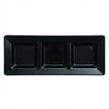 Charola Rectangular Con Division Negro C/3