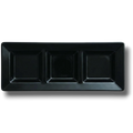 Charola Rectangular Con Division Negro C/3