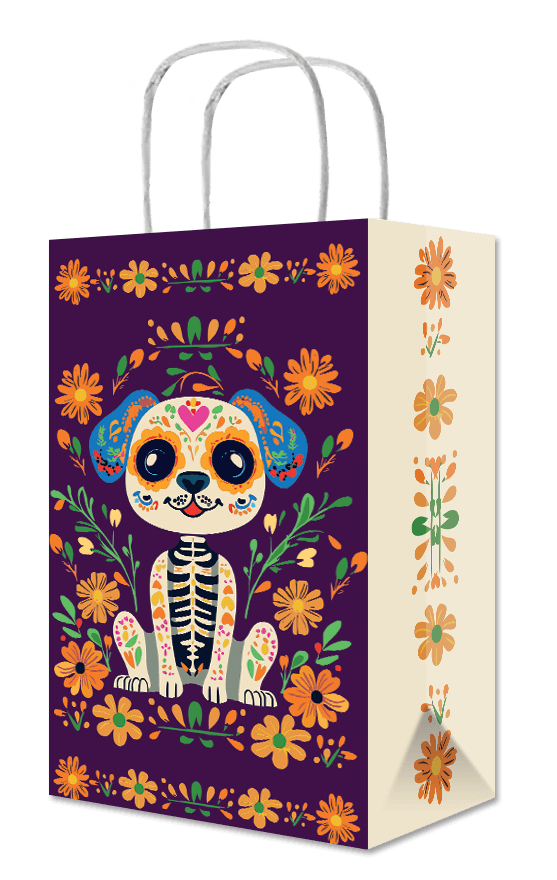 Bolsa Dulcera Bond Con Asa Dia De Muerto Perro C/8