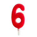 Jumbo Candle Number Red 6 C/1