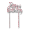 Topper Para Pastel Happy Birthday Rosa C/1