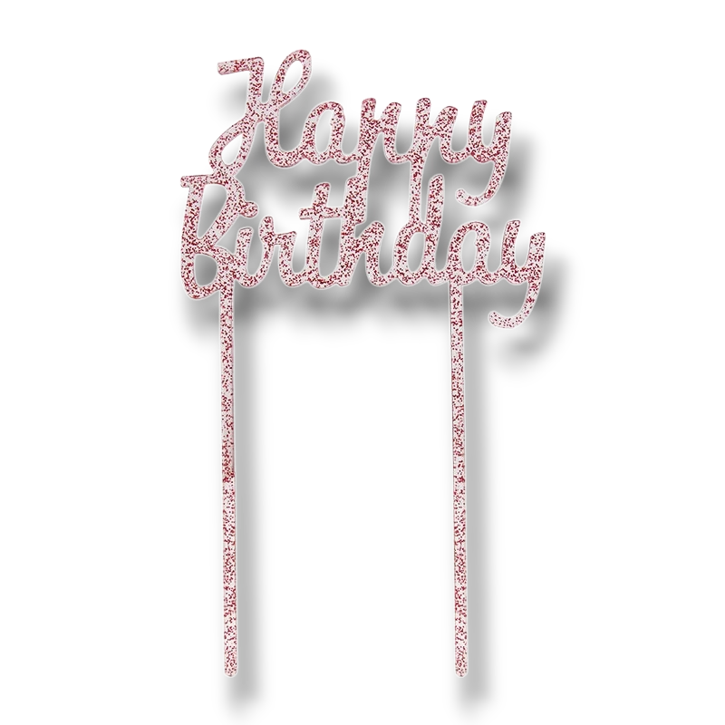 Pink Happy Birthday Cake Topper C/1
