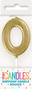 Vela Mini Numero 0 Dorado C/1