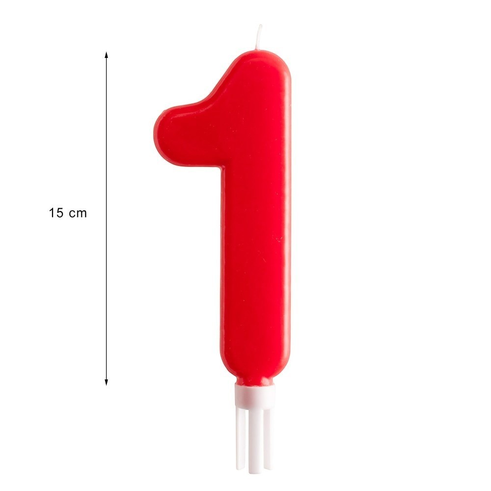 Jumbo Candle Number Red 1 C/1