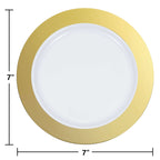 Plato 7" Plastico Rigido Gold Rim C/10