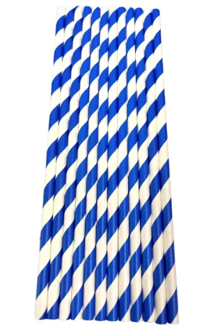 Popote Azul/Blanco C/25