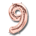 Globo 14" Numero 9 Oro Rosa C/1