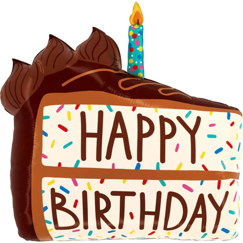 Globo 28" Bday Chocolate Cake Slice C/1