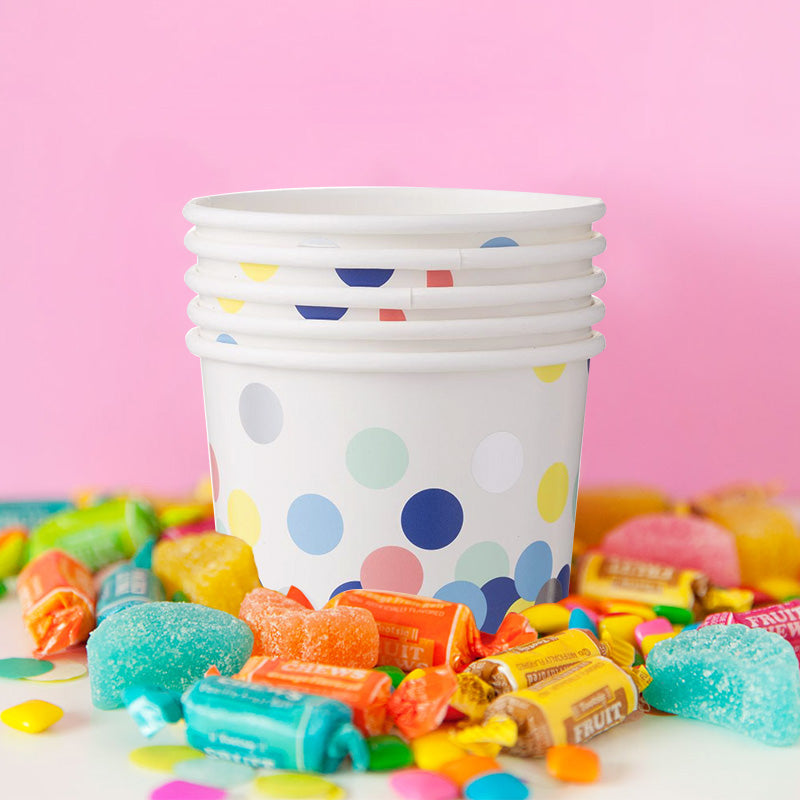 16oz Candy Cups Dots Colors C/5