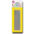 Velas Largas Plata C/12