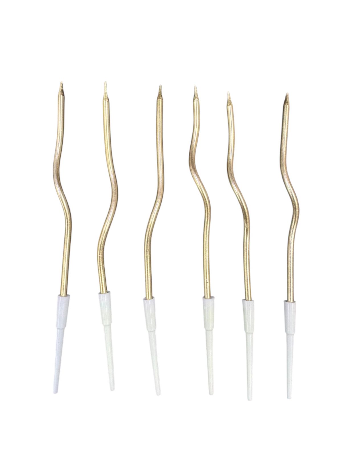 Curved Spiral Candle White Gold C/6