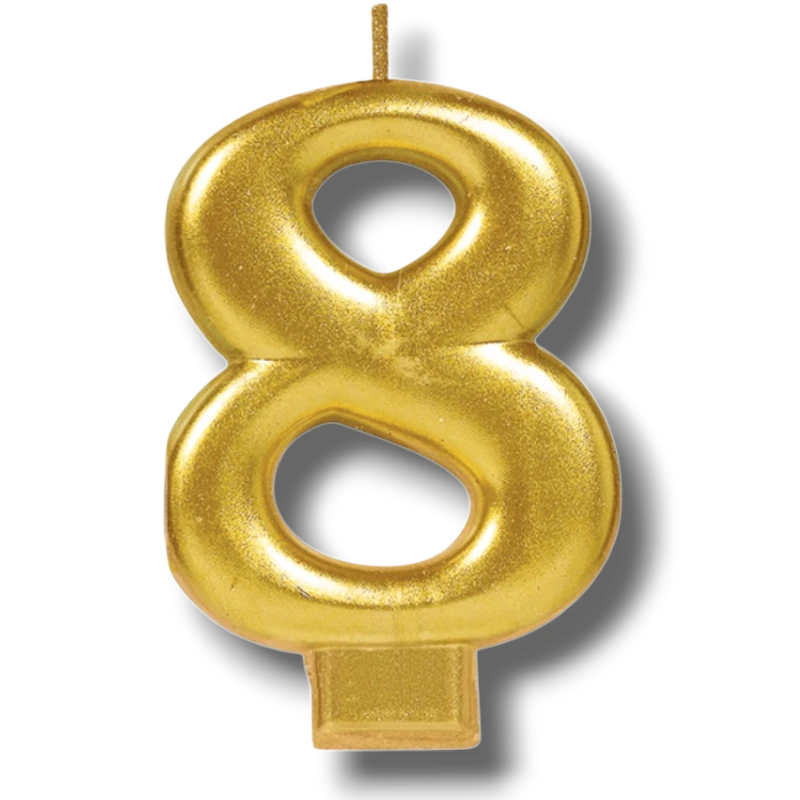 Golden Number 8 Candle C/1