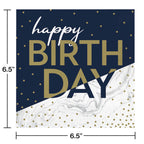 Servilleta CH Happy Birthday Navy & Gold C/16