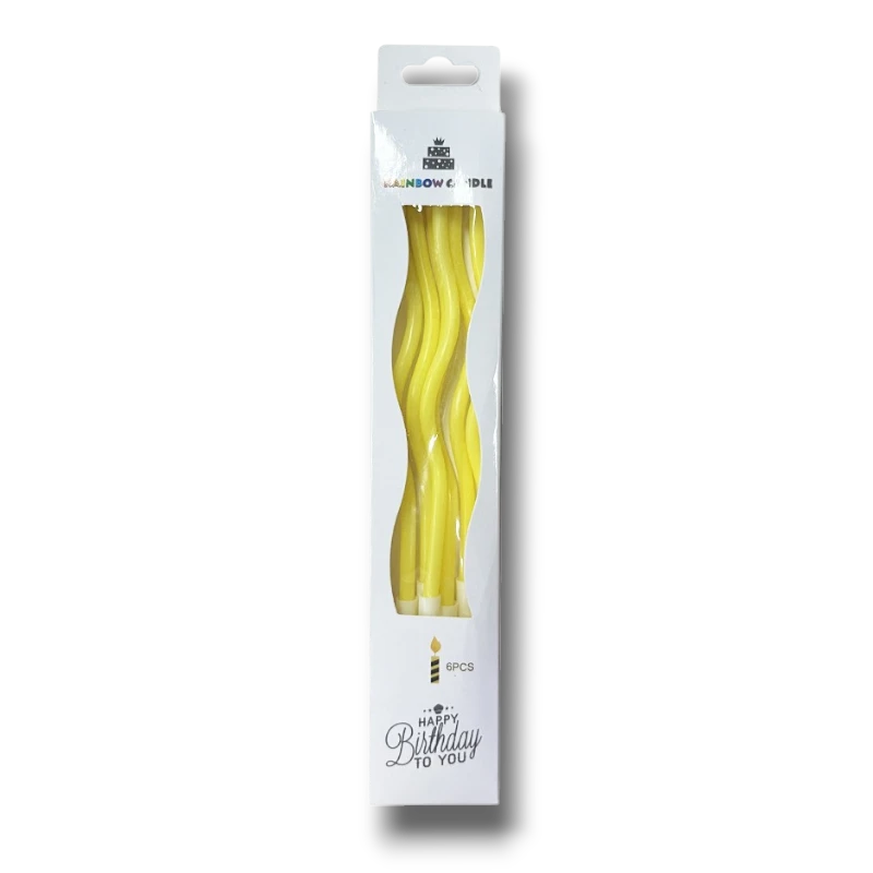 Velas Curvas Amarilo C/6