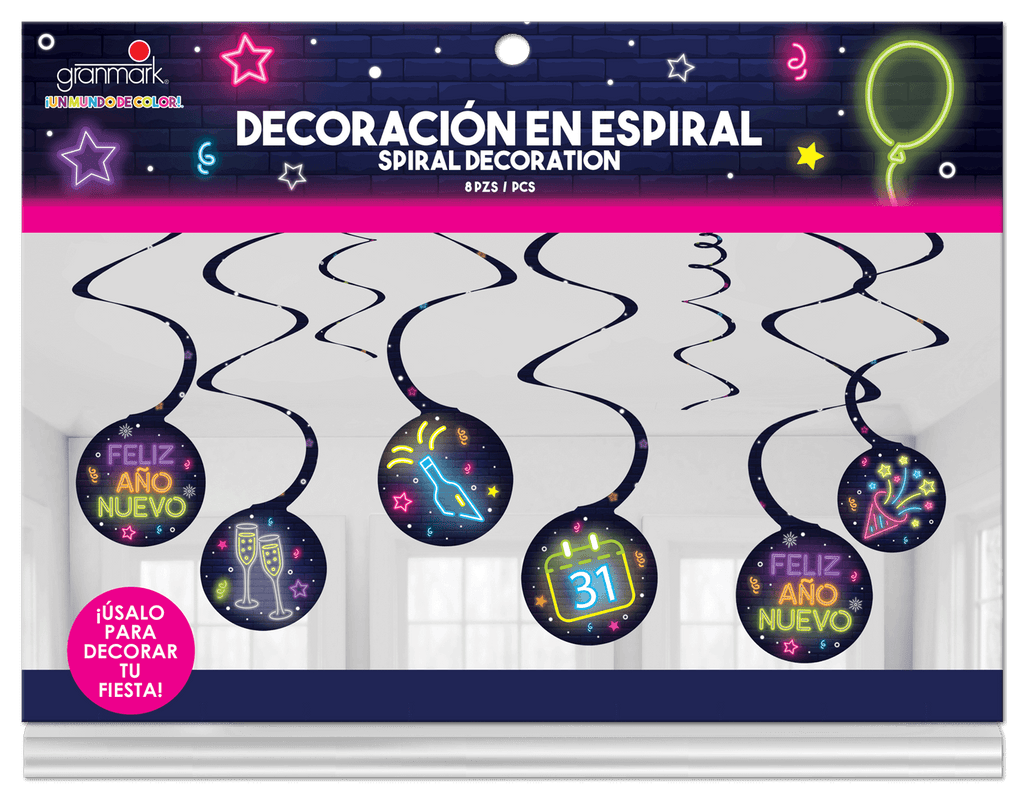 Neon New Year Spiral Ornament C/8