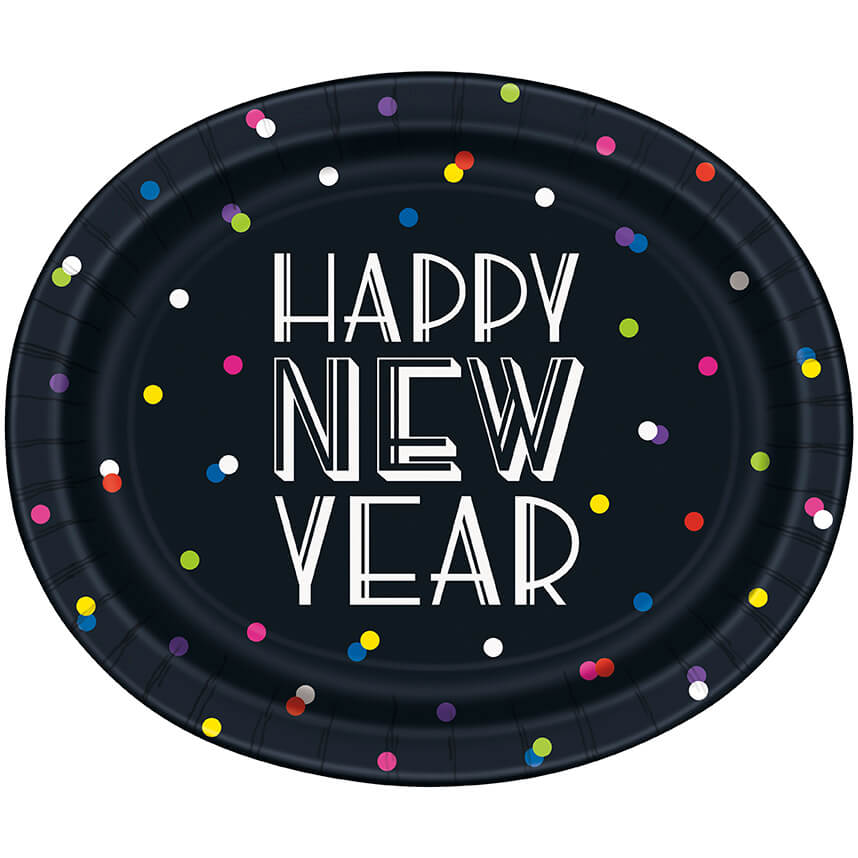 Plato Ovalado HNY Dots Neon C/8