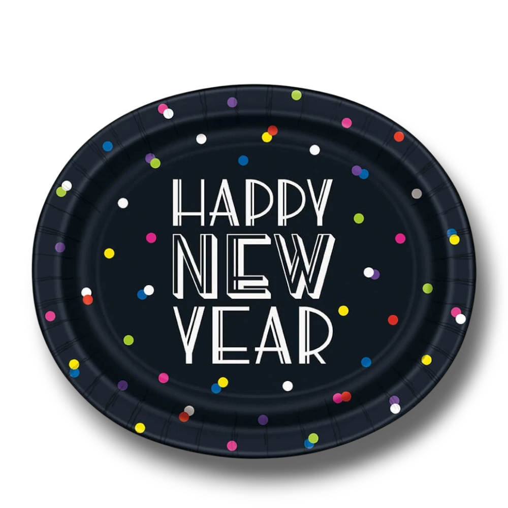 Plato Ovalado HNY Dots Neon C/8