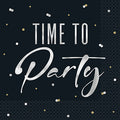 Napkin G Silver Happy Birthday Time To Party C/16