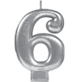 Silver Number 6 Candle C/1