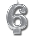 Silver Number 6 Candle C/1