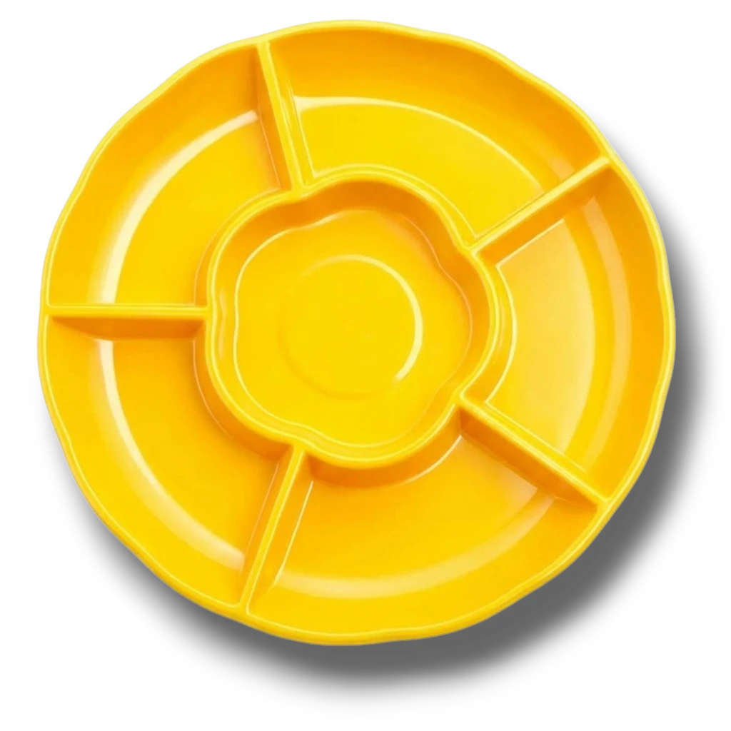 Charola Con Division Amarillo Brillante C/3