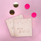 Servilleta Happy Birthday Rose Gold C/20