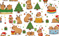Papel Envoltura Capibara Navidad C/1