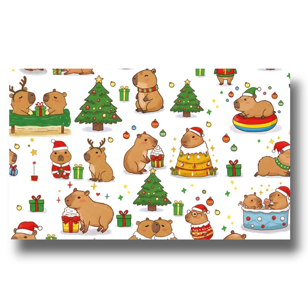 Papel Envoltura Capibara Navidad C/1