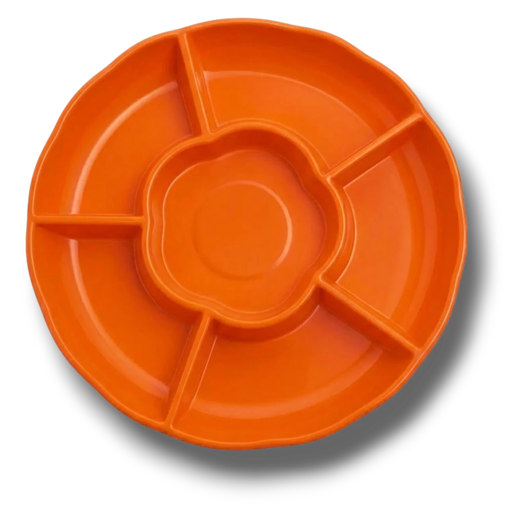 Charola Con Division Naranja C/3