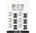 Glitz Black 30th Birthday Hanging Decorations C/1