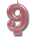 Vela Numero Oro Rosa 9 C/1
