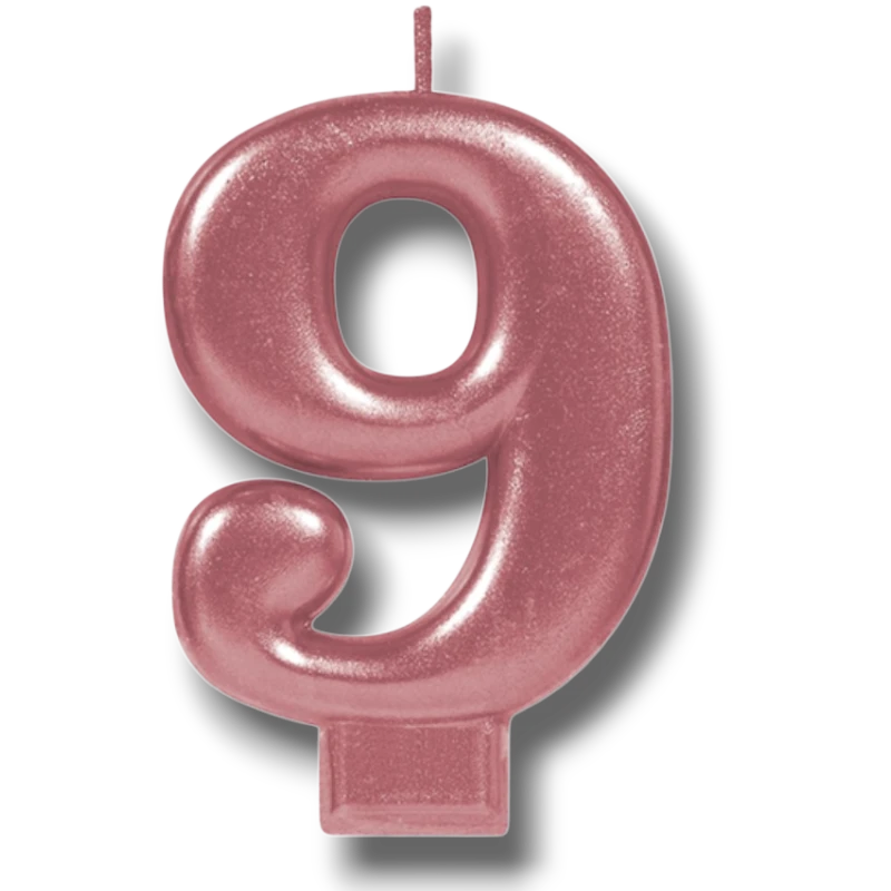 Rose Gold Number Candle 9 C/1