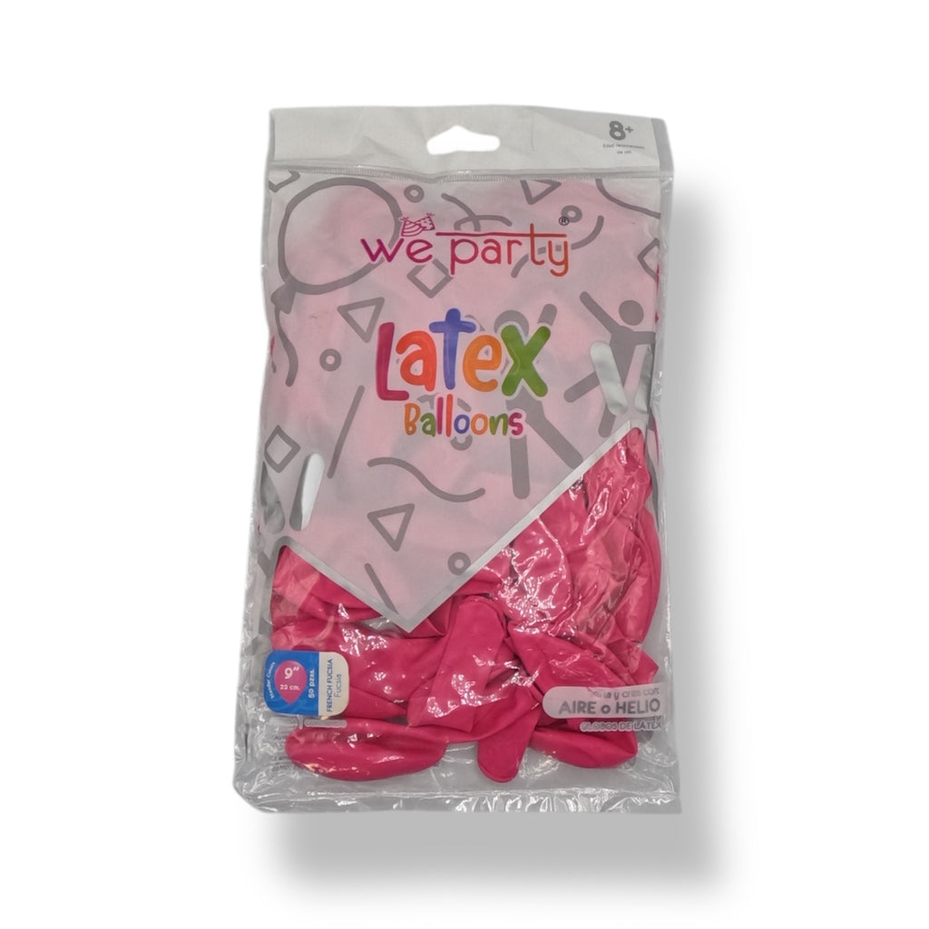 Bag of 9" Fuchsia French Balloons (50 count)