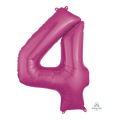 Globo 36" Numero 4 Magenta C/1