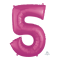 Globo 36" Numero 5 Magenta C/1