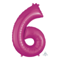 Globo 36" Numero 6 Magenta C/1