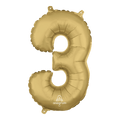 Globo 36" Numero 3 Oro Blanco C/1