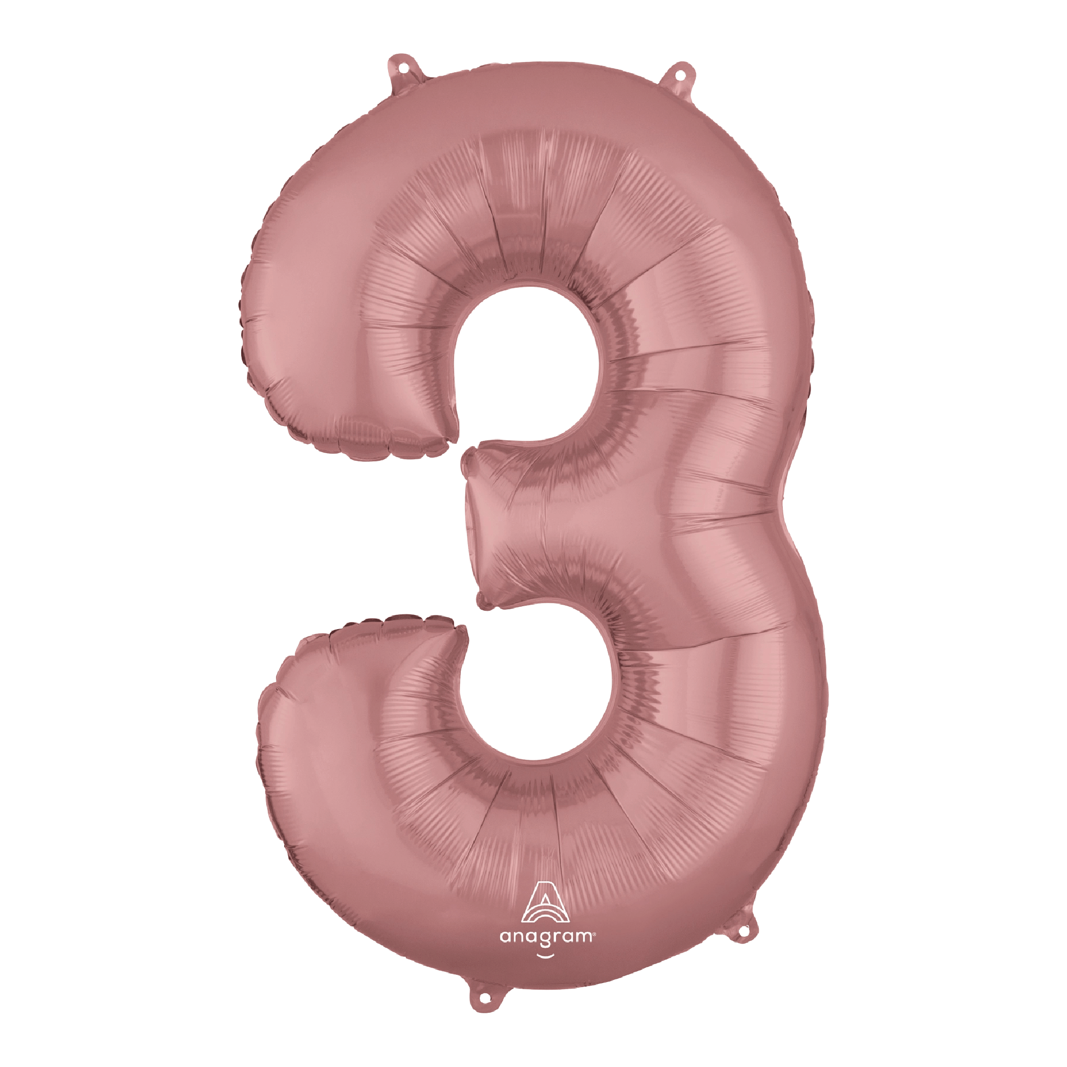 Globo 36" Numero 3 Oro Rosa C/1